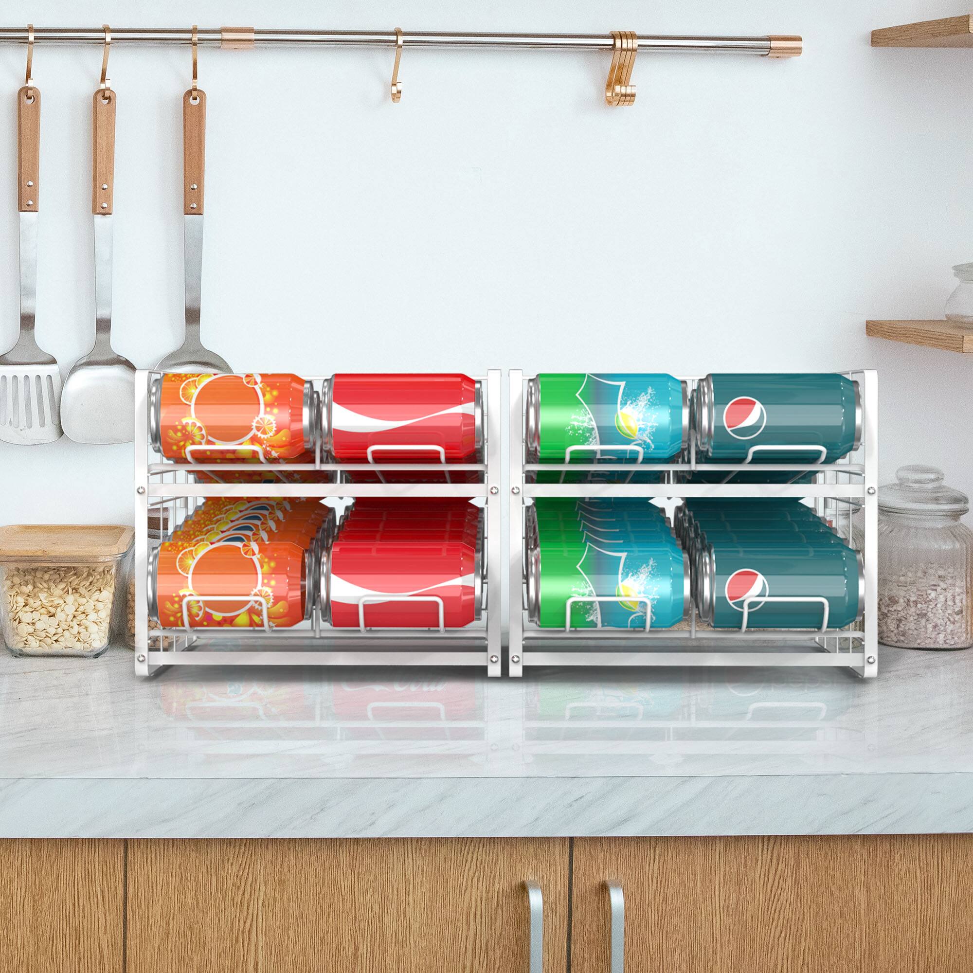 White 12oz. Can Organizer Rack Dispensers
